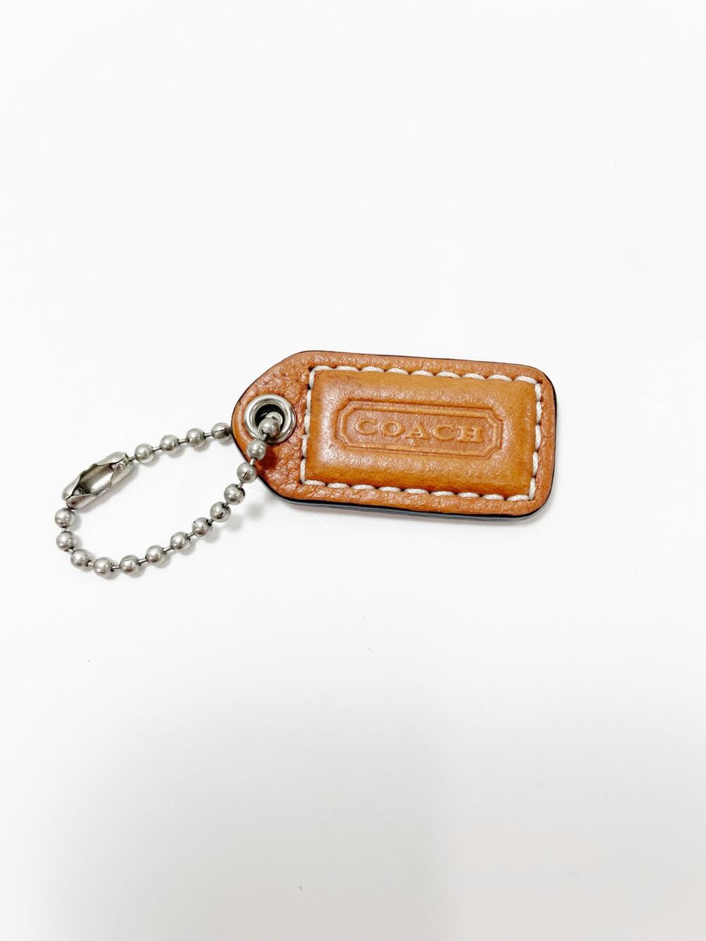 Coach Hang Tag Leather Small Brown Accessory Key Chain